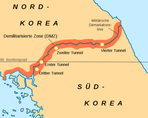 38. Breitengrad Nordkorea Südkorea