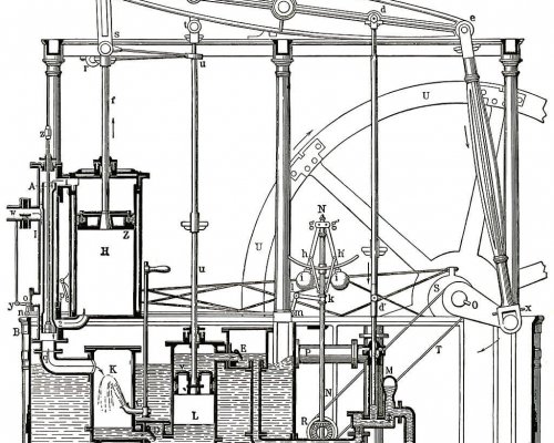 Skizze der Dampfmaschine