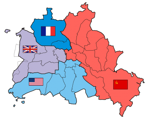 Karte vier Sektoren Berlins