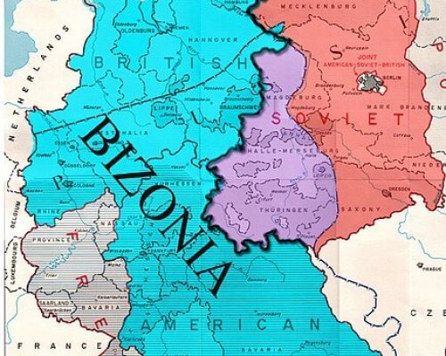 Karte der Bizone in Westdeutschland