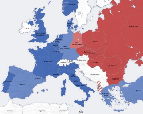 Die von Truman eingeleitete "Containment-Politik" sollte die Ausbreitung der Sowjetunion weltweit eindämmen. Damit spaltete sich die Welt in einen West- und Ostblock (bipolare Welt)