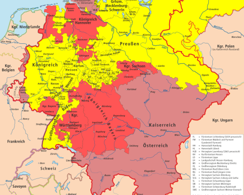 Karte Erfurter Union 1849/50