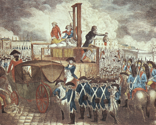Zweite Phase (1792-1794): Die Revolution radikalisiert sich während der "Schreckensherrschaft" der Jakobiner. 1793 wird König Ludwig XVI. an der Guillotine hingerichtet