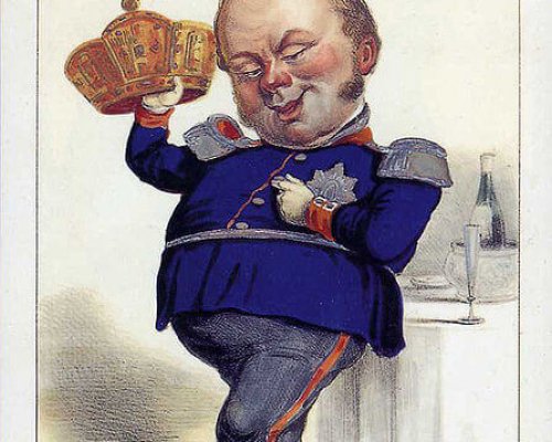 Karikatur Friedrich Wilhelm IV. und die Kaiserkrone