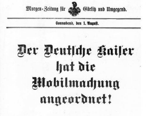 Mobilmachung 1914 Kriegsausbruch