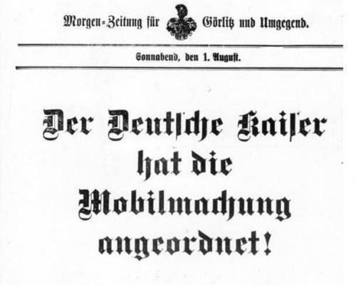 Mobilmachung 1914 Kriegsausbruch