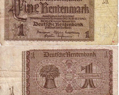 Rentenmark Geldscheine 1923