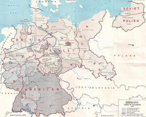Karte der Besatzungszonen in Deutschland seit 1945