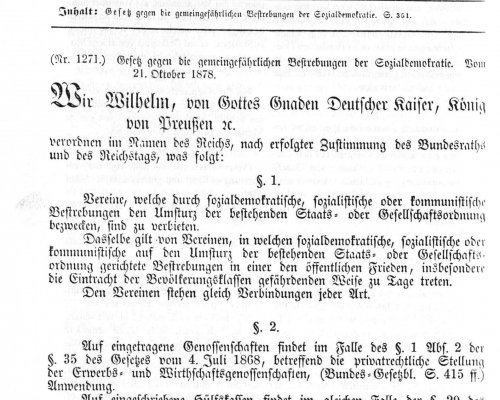 Text Sozialistengesetz 1878