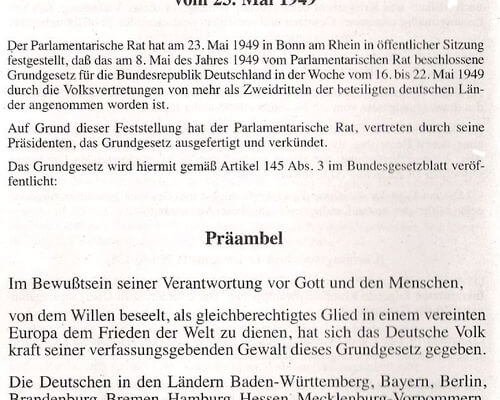Präambel des Grundgesetz 1949