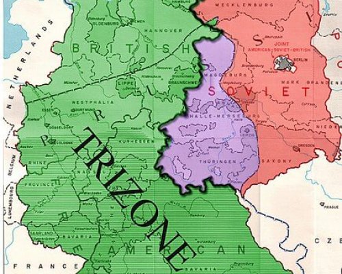 Karte der Trizone in Westdeutschland