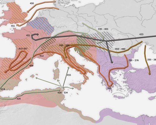 Karte Völkerwanderung Römisches Reich